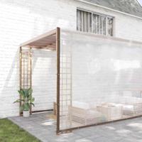 VidaXL Doorzichtig zeildoek met zeilringen 12x12 m polyethyleen - thumbnail