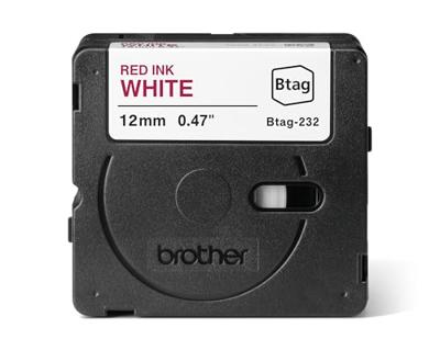 Brother BTAG-232 labelprinter-tape Rood op wit