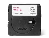 Brother BTAG-232 labelprinter-tape Rood op wit - thumbnail