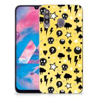 Silicone Back Case Samsung Galaxy M30 Punk Geel - thumbnail