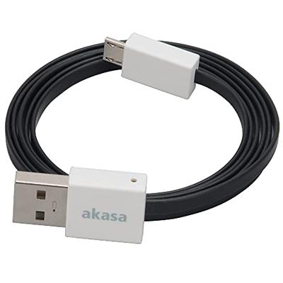 Akasa AK-CBUB16-15BK USB-kabel USB 2.0 USB-A stekker, USB-micro-B stekker 0.15 m Zwart Zeer flexibel, Vergulde steekcontacten, UL gecertificeerd