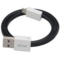 Akasa USB-kabel USB 2.0 USB-A stekker, USB-micro-B stekker 0.15 m Zwart Zeer flexibel, Vergulde steekcontacten, UL gecertificeerd AK-CBUB16-15BK - thumbnail