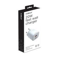 Celly Wall Charger 1 USB-A / 1 USB-C, 20W, wit - thumbnail