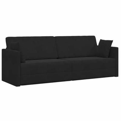 Vloerslaapbank Zwart 213 x 76 x 77 cm Fluweel - thumbnail