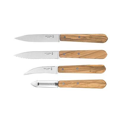 Opinel Keukenmessen olijfhout - 4-delig - thumbnail