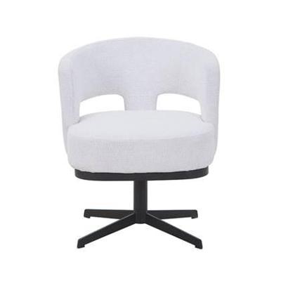 DÉJA Living - Eetkamerstoel Off-White Stof - Draaibaar - Léo - Set van 2