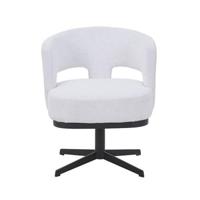 DÉJA Living - Eetkamerstoel Off-White Stof - Draaibaar - Léo - Set van 2 - thumbnail