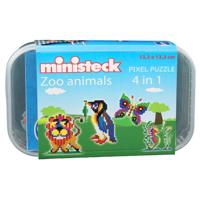 Ministeck dierentuin dieren 4in1 plastic doos 500 stukjes - thumbnail