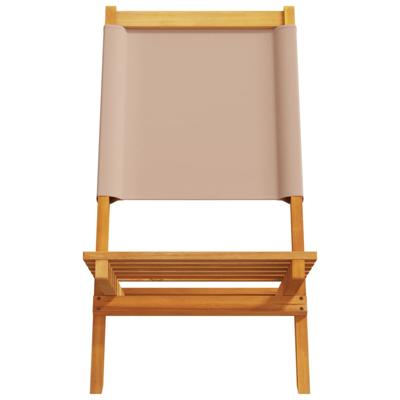 Tuinstoelen 4 st inklapbaar stof en massief hout taupe