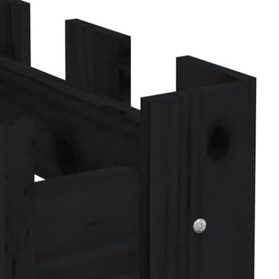 VidaXL Plantenbak verhoogd hekontwerp 200x30x30 cm grenenhout zwart