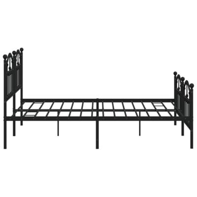 Bedframe met hoofd- en voeteneinde metaal zwart 183x213 cm
