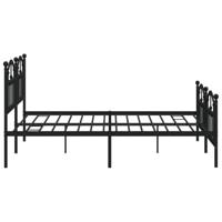 Bedframe met hoofd- en voeteneinde metaal zwart 183x213 cm - thumbnail