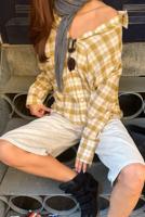 Academia blouse Marie 76D22-120 yellow checked - thumbnail