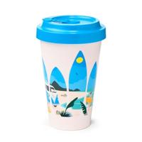 VW T1 Volkswagen Busje Waves Set RPET Duurzame Thermosbeker Reismok 400ml - thumbnail