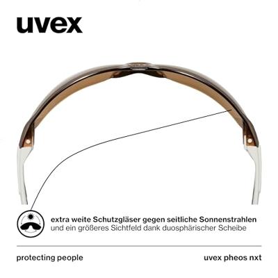 uvex pheos nxt 9128223 Veiligheidsbril Incl. UV-bescherming Zwart, Wit EN 166:2001, EN 172:1994 + A1:2000 + A2:2001