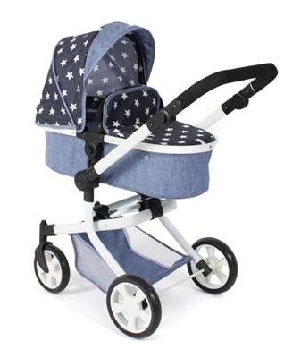 Combi-poppenwagen Mika - Stars Navy