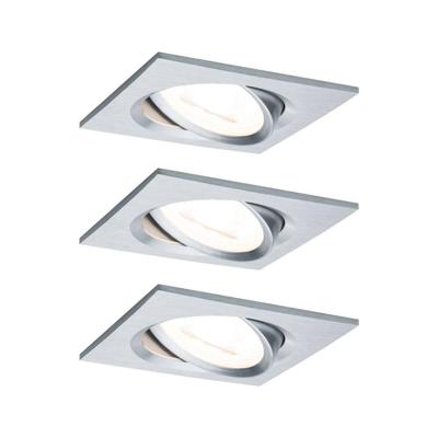 Paulmann 93492 Inbouwlamp Set van 3 stuks 18 W Aluminium (gedraaid)