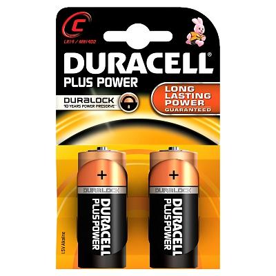 Duracell batterijen plus power MN1400 LR14 2 stuks 1.5V
