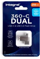 Integral 360-C Dual Flash Drive USB-C & USB 3.0 256 GB Metaal/Zilver - thumbnail