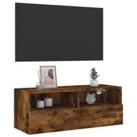 Tv-wandmeubel 80x30x30 cm bewerkt hout gerookt eikenkleurig - thumbnail