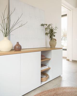 Kave Home Dressoir 'Abilen' Eiken, 180 x 75cm, kleur Wit