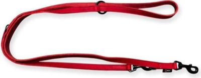 Verstelbare hondenriem - vetleer - Rood - 18mm x 220cm