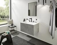 Wastafelmengkraan Finoris HansGrohe 3-gats 160 met Push-Open Waste Mat Zwart - thumbnail