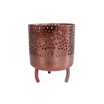 Gifts Amsterdam metalen theelichthouder luca 10x8 cm koper