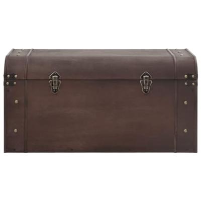 Schatkist met sloten 79,5x39,5x39,5 cm multiplex donkerbruin Schatkist met sloten 79,5x39,5x39,5 cm multiplex donkerbruin