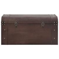Schatkist met sloten 79,5x39,5x39,5 cm multiplex donkerbruin - thumbnail