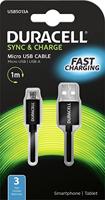Duracell USB5013A Micro USB naar USB Oplaadkabel/datakabel/Sync-kabel 1 meter - Zwart - thumbnail