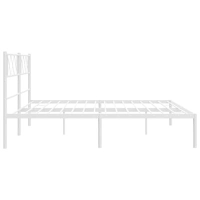 Bedframe met hoofdbord metaal wit 160x200 cm