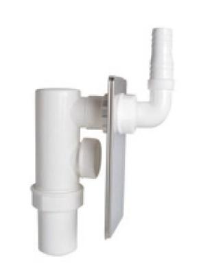 Kirchhoff Kunststof inbouw wassifon wit, DN40 mm, RVS afdekking, met 3/4" apparaataansluiting - 98839318