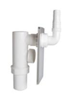 Kirchhoff Kunststof inbouw wassifon wit, DN40 mm, RVS afdekking, met 3/4" apparaataansluiting - 98839318 - thumbnail