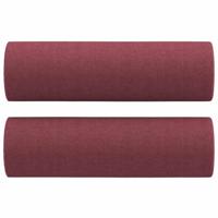 2-delige Loungeset met kussens stof wijnrood - thumbnail