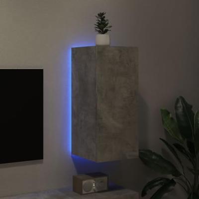 Tv-wandmeubel met LED-verlichting 30,5x35x70 cm betongrijs Tv-wandmeubel met LED-verlichting 30,5x35x70 cm betongrijs