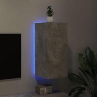 Tv-wandmeubel met LED-verlichting 30,5x35x70 cm betongrijs - thumbnail