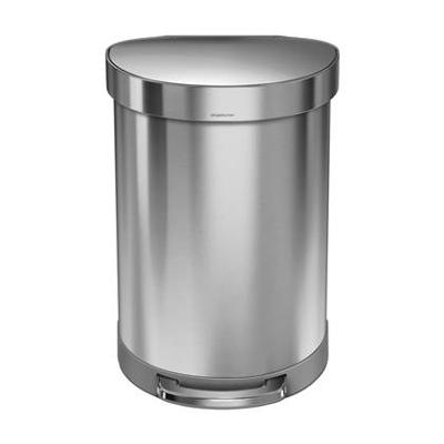 Simplehuman Afvalemmer Half Rond 60 liter (zilver)