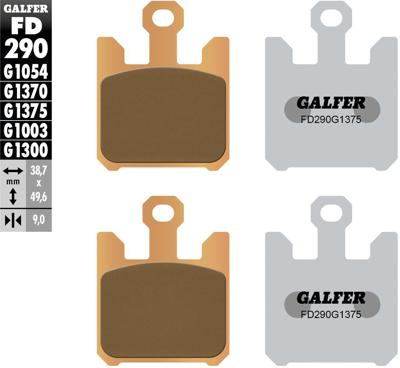 GALFER bremsbelag "fd290" brake pad fd290 g1375 sint.metal str:&sp.
