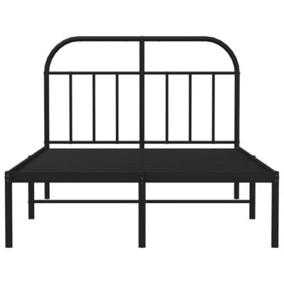 Bedframe met hoofdbord metaal zwart 120x200 cm Bedframe met hoofdbord metaal zwart 120x200 cm