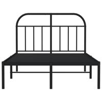 Bedframe met hoofdbord metaal zwart 120x200 cm - thumbnail