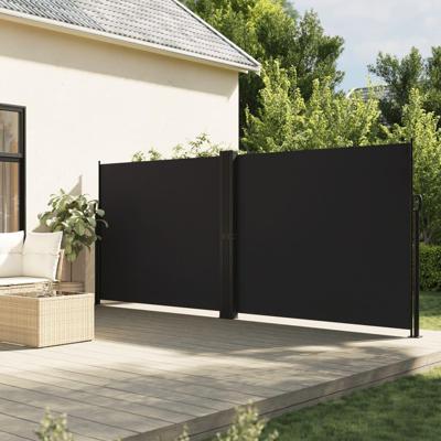 Windscherm uittrekbaar 180x1200 cm zwart Windscherm uittrekbaar 180x1200 cm zwart