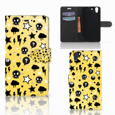 Telefoonhoesje met Naam Huawei Y6 II | Honor 5A Punk Geel