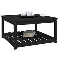 Tuintafel 82,5x82,5x45 cm massief grenenhout zwart - thumbnail