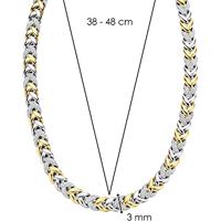 TI SENTO-Milano 3989ZY Ketting Gevlochten Patroon zilver-zirconia goud-en zilverkleurig-wit 38-48 cm - thumbnail