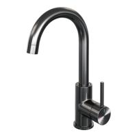 Brauer Stripe hoge opbouw wastafelmengkraan met draaibare ronde uitloop model A gunmetal geborsteld PVD - thumbnail