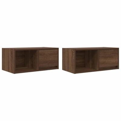 Tv-meubelen 2 st 60x31x25,5 cm bewerkt hout bruin eikenkleurig