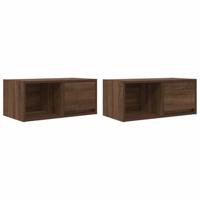 Tv-meubelen 2 st 60x31x25,5 cm bewerkt hout bruin eikenkleurig - thumbnail