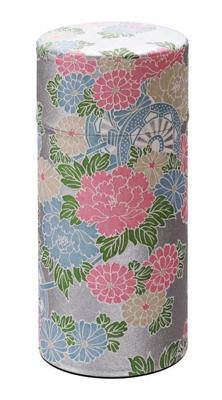 Roestvrij stalen Theeblik - Tokyo Design Studio - Zilver Bloemen - 7.4x15.5cm 200gr