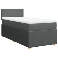 Boxspring met matras stof donkergrijs 90x190 cm - thumbnail
